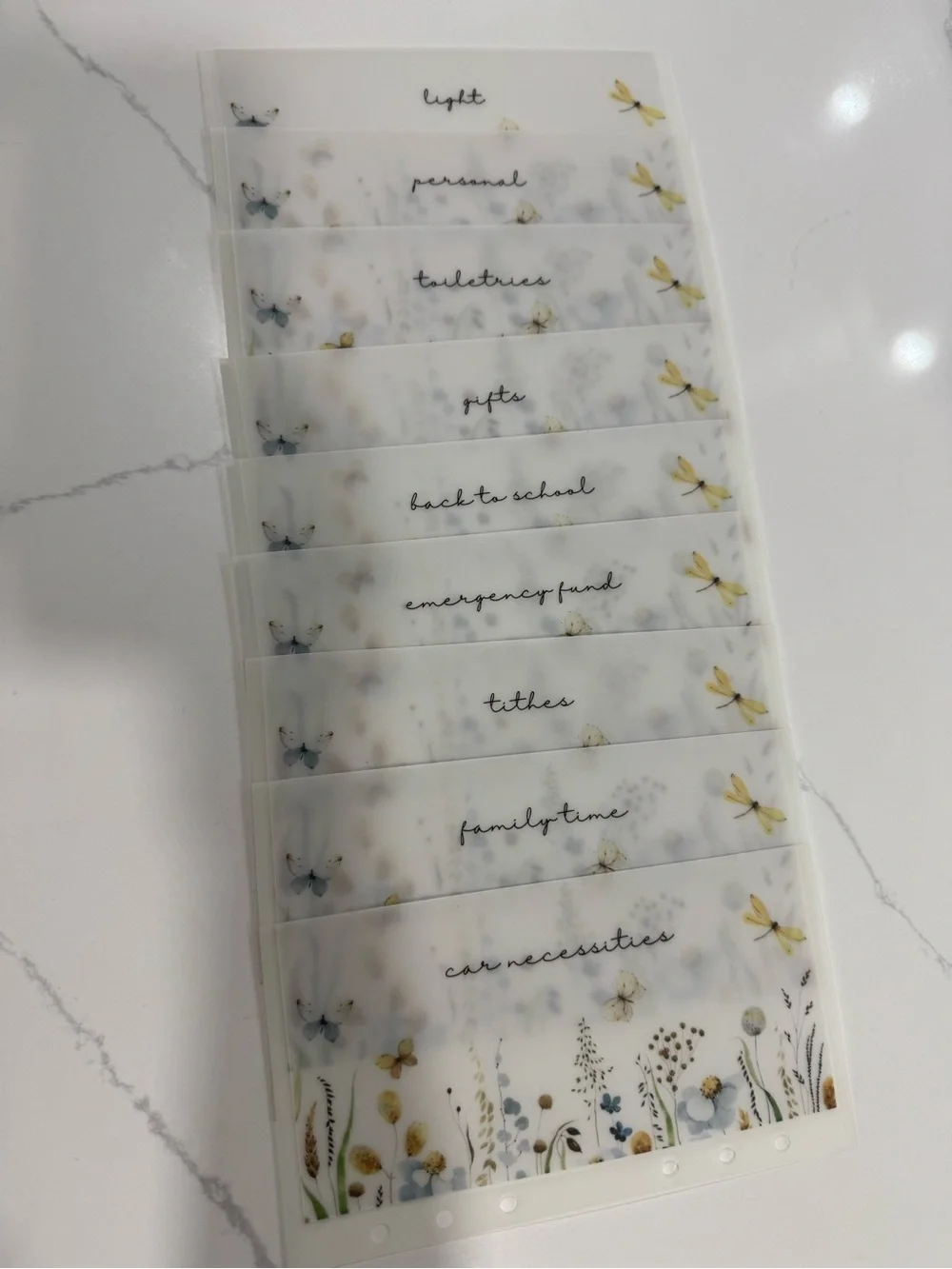 A6 Floral Butterfly Budget Cash Envelopes